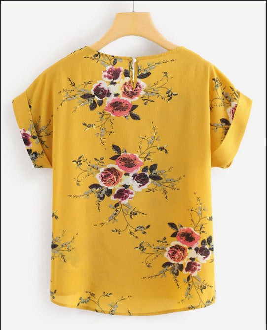 T-shirt fleuri femme