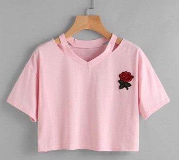 Crop top avec rose