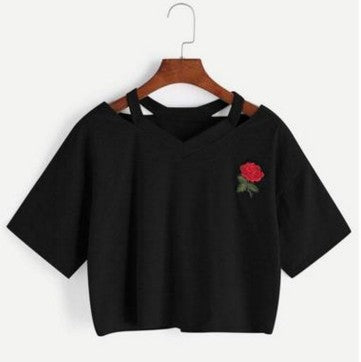 Crop top avec rose