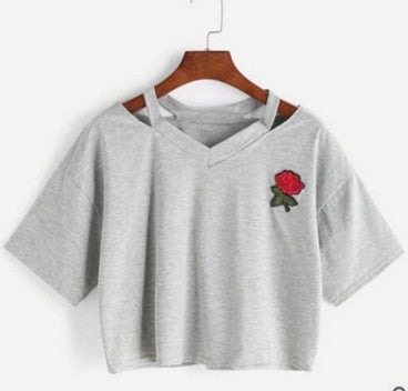 Crop top avec rose