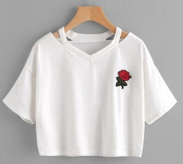 Crop top avec rose