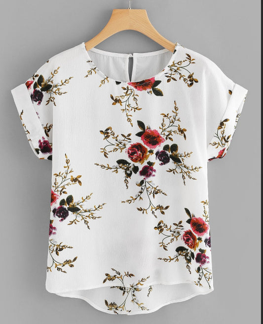 T-shirt fleuri femme