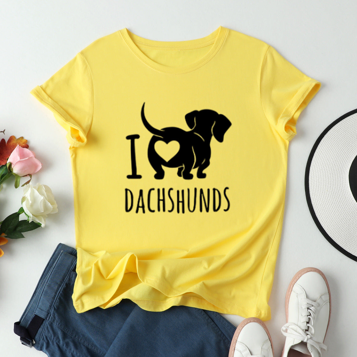 T-shirt I love Dachshunds